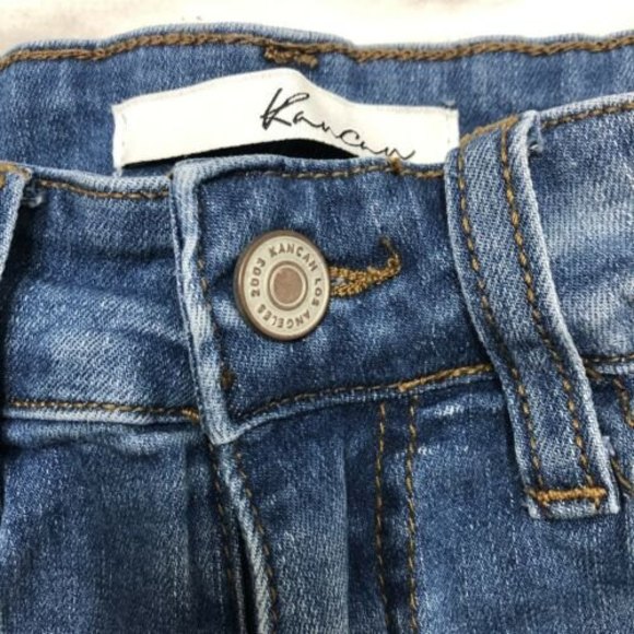 Kancan Shorts Women's 3/25 Light Jean Denim Distressed Destroyed High Rise - Picture 3 of 8